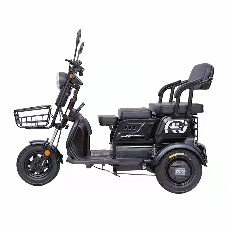 3W Electric Passenger Tricycle for Disabled Elders 25km/H with Foldable Seats Rear Box for Passengers