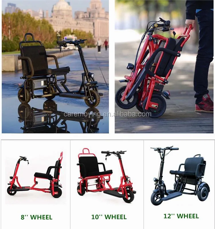 Caremoving Fold up Disabled Scooter Mobility Portable Electric Tricycles for The Elderly