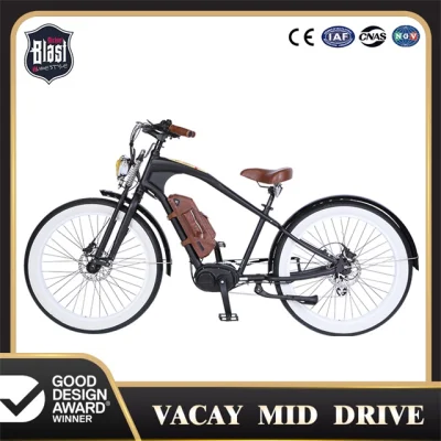 Винтажный электрический велосипед со средним приводом, Vacay Ebike Beach Cruiser